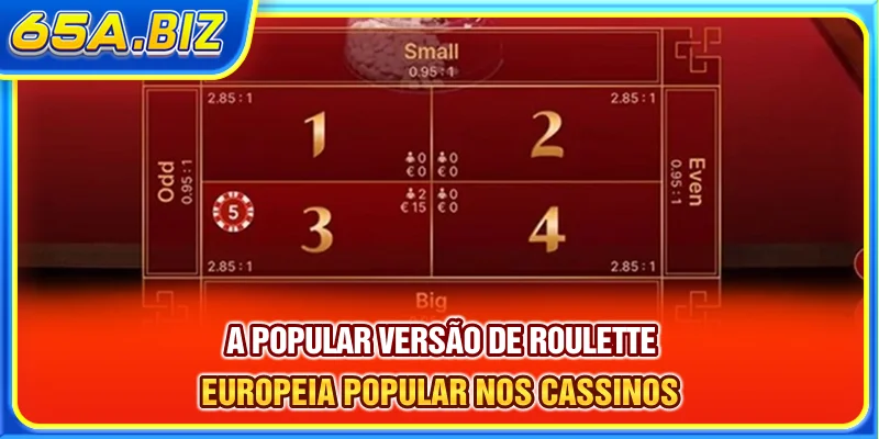 A popular versão de Roulette Europeia popular nos cassinos