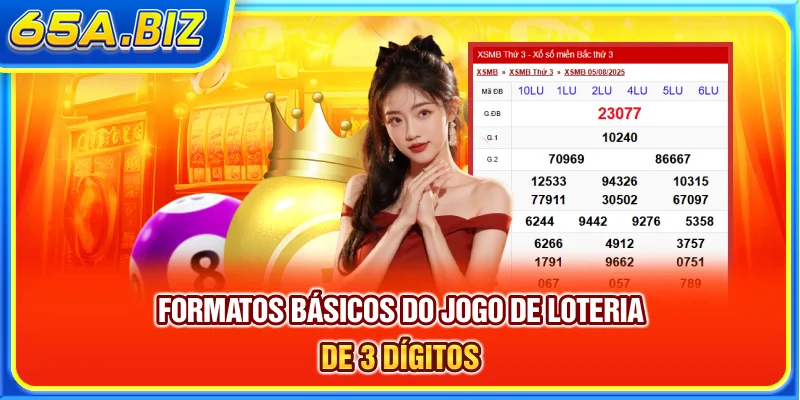 Formatos básicos do jogo de loteria de 3 dígitos
